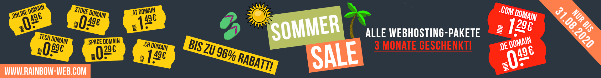 Sommer-Sale - Bis zu 96% Rabatt - Nur bis zum 31.08.2020! Sommer-Sale