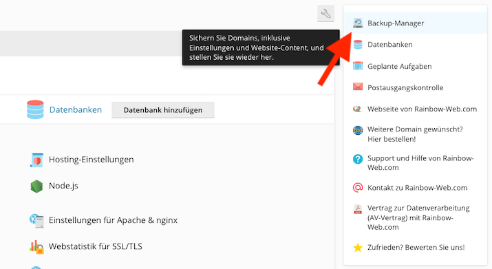 Backup-Manager starten