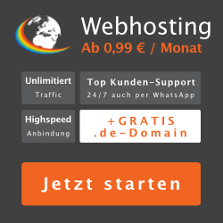 Top Webhosting mit kostenloser Domain von Rainbow-Web.com