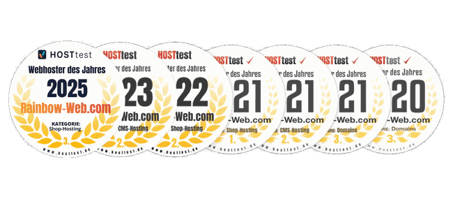 Webhoster des Jahres 2020, 2021, 2022, 2023 und 2025 bei HOSTtest